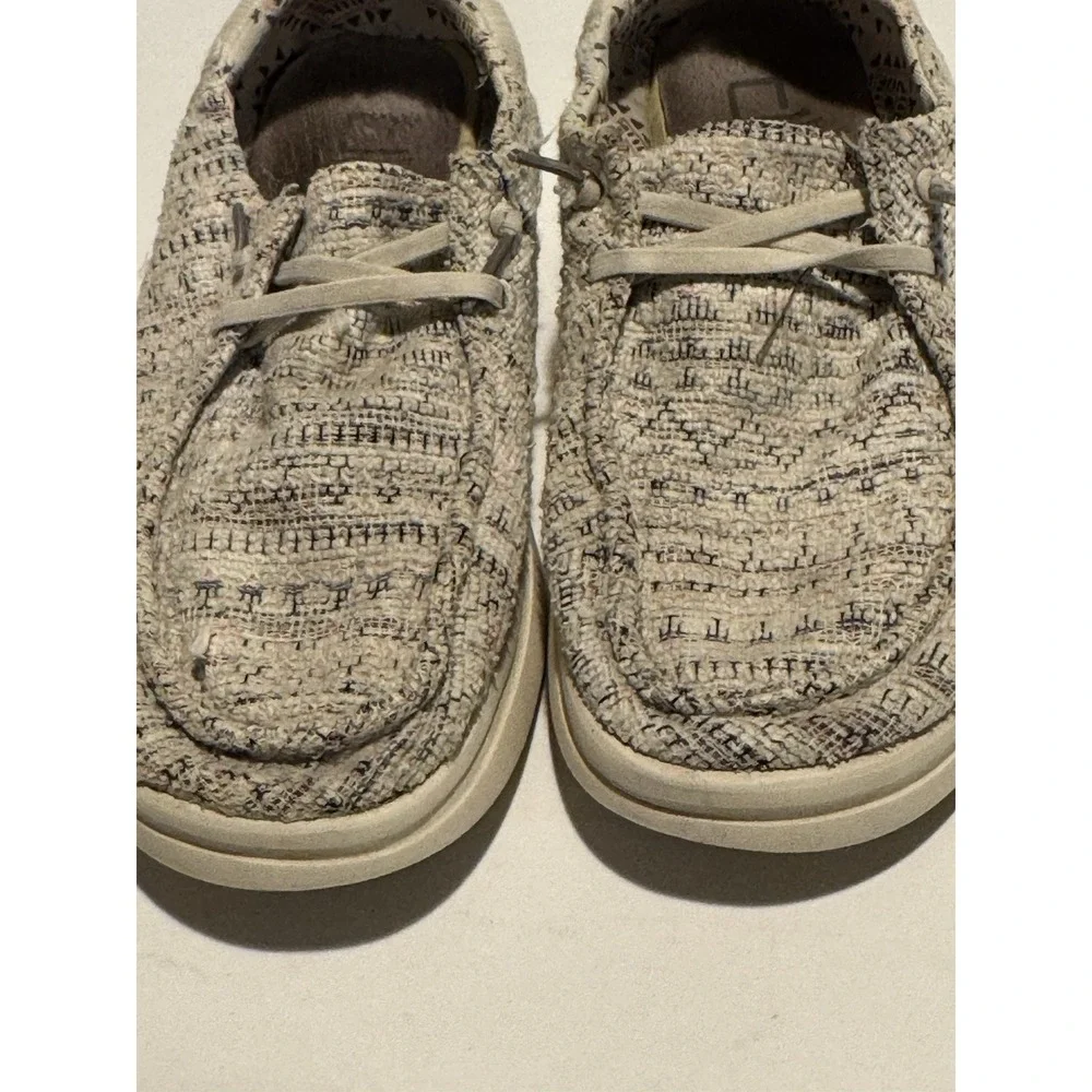 Hey Dude Wendy Rise Boho White Woven Platform Slip On Loafers Shoes Womens 11